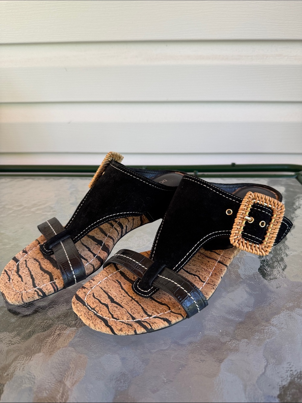 Donald Pliner Ofelia Cork Animal Print Wedge Sandals
